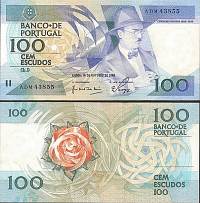 *100 Escudos Portugalsko 1986-88, P179 UNC - Kliknutím na obrázok zatvorte -